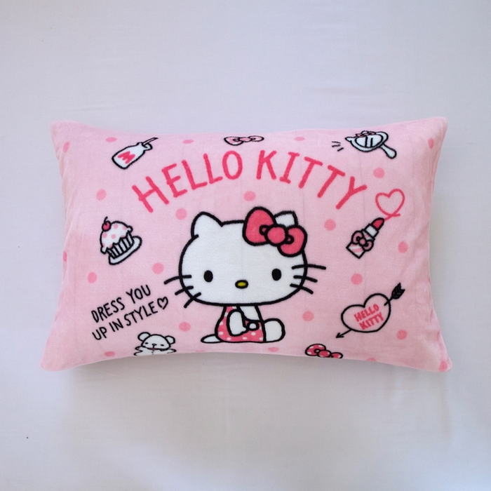 91家纺网 家纺一手货源 找家纺 蘭菲家纺 2024新款牛奶绒卡通三丽鸥单品枕套 甜小咪