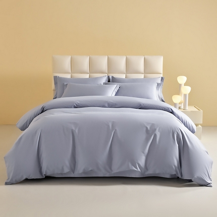 元元被芯 2025款纯色全丝光-全精梳高密纺-铂金A类全棉四件套 轻松灰