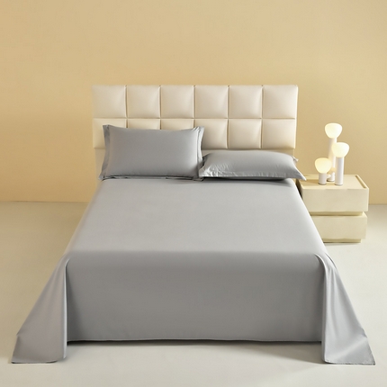 元元被芯 2025款纯色全丝光-全精梳高密纺-铂金A类全棉单床单 兰灰