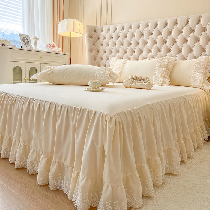 91家纺网 家纺一手货源 找家纺 （总）亲亲公主 2025新款轻法式全棉超柔磨毛四件套-莉娜公主