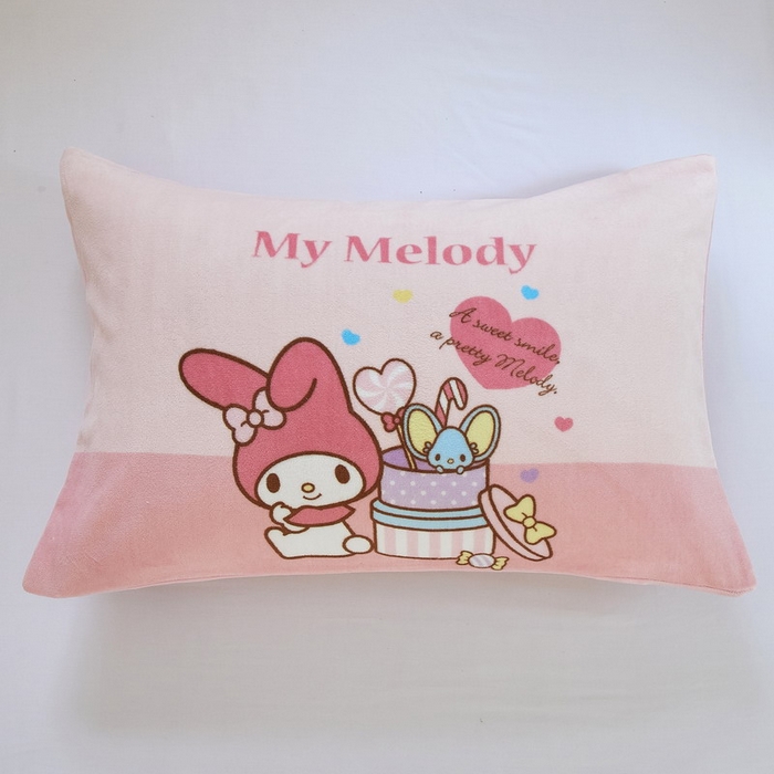 91家纺网 家纺一手货源 找家纺 蘭菲家纺 2024新款牛奶绒卡通三丽鸥单品枕套 收礼物