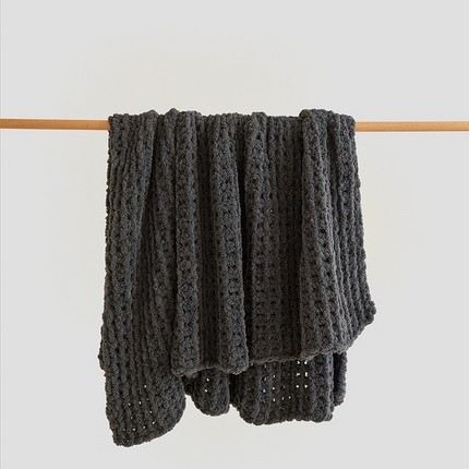 91家纺网 家纺一手货源 找家纺 （总）暖绵绵 2025新款半边绒华夫格软糯针织毯-法格里（最低零售价147）