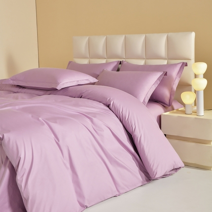 元元被芯 2025款纯色全丝光-全精梳高密纺-铂金A类全棉单被套 紫色