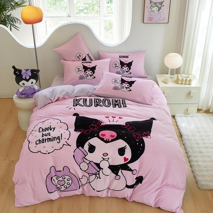 蘭菲家纺 2024新款牛奶绒卡通三丽鸥四件套 明天见