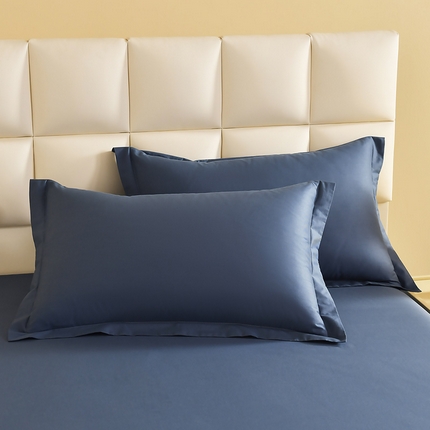 元元被芯 2025款纯色全丝光-全精梳高密纺-铂金A类全棉枕套 藏蓝