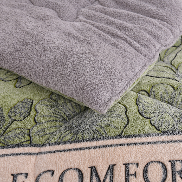 91家纺网 家纺一手货源 找家纺 南北家居 2024新款AB版雪花绒羊羔绒冬被被子被芯 薄荷曼波