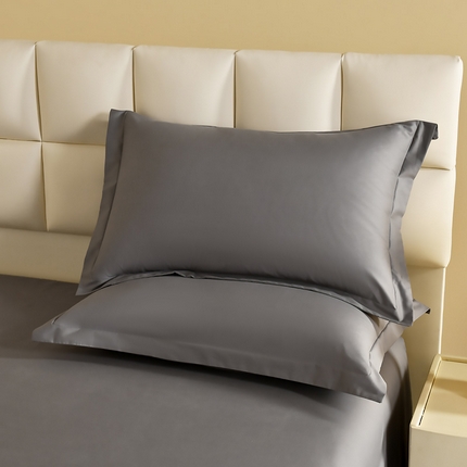 元元被芯 2025款纯色全丝光-全精梳高密纺-铂金A类全棉枕套 深灰