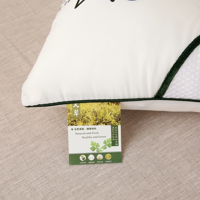 91家纺网 家纺一手货源 找家纺 佳尚枕芯 2025新款艾草抗菌决明子磁疗定型护颈枕枕头枕芯 米白48x74cm/只 高枕