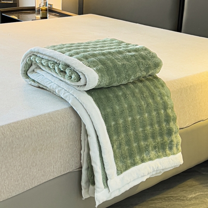 91家纺网 家纺一手货源 找家纺 （总）慕克斯家纺 2024新款泡泡毯兔毛绒牛奶绒毛毯兔兔绒毛毯毯子