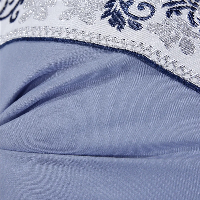 91家纺网 家纺一手货源 找家纺 佳尚枕芯 2025新款高端欧式酒店枕立体拼色刺绣羽丝绒酒店枕芯枕头 欧式淡蓝48x74cm低枕