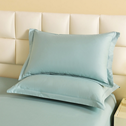 元元被芯 2025款纯色全丝光-全精梳高密纺-铂金A类全棉枕套 宝石蓝