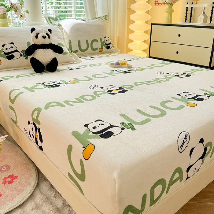 91家纺网 家纺一手货源 找家纺 妖妖家纺 2024新款200克牛奶绒单床笠 恐龙时代