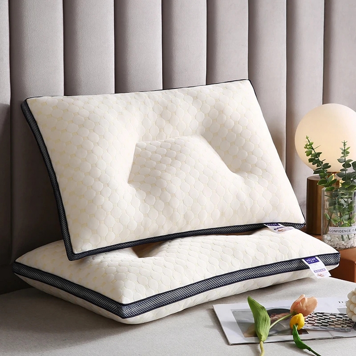 91家纺网 家纺一手货源 找家纺 （总）佳尚枕芯 2025新款立体水立方笑脸护颈枕定型枕枕头枕芯