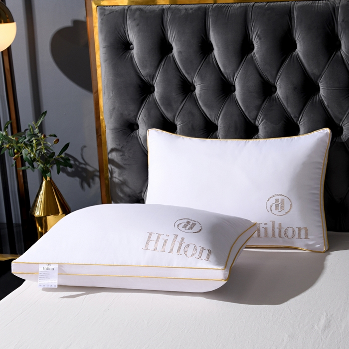 91家纺网 家纺一手货源 找家纺 佳尚枕芯 2025新款烫钻酒店枕舒适柔软枕头枕芯 白色-中枕