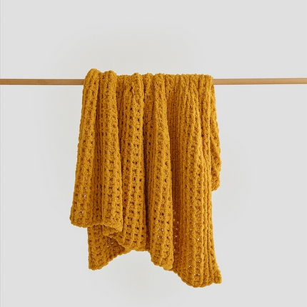 91家纺网 家纺一手货源 找家纺 （总）暖绵绵 2025新款半边绒华夫格软糯针织毯-法格里（最低零售价147）