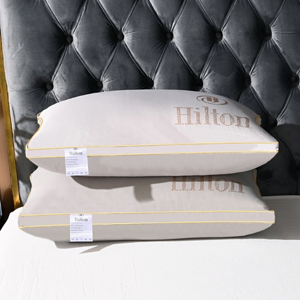 佳尚枕芯 2025新款烫钻酒店枕舒适柔软羽丝绒枕头枕芯 灰色-中枕