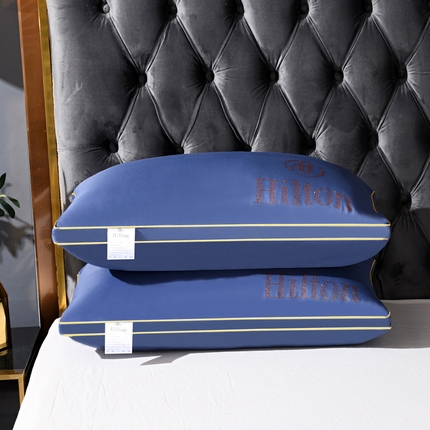 佳尚枕芯 2025新款烫钻酒店枕舒适柔软枕头枕芯 深蓝-低枕