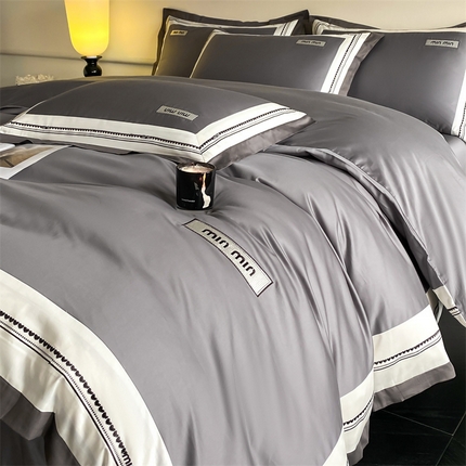 91家纺网 家纺一手货源 找家纺 （总）DC 2024新款60支B类全棉长绒棉刺绣四件套--心愿