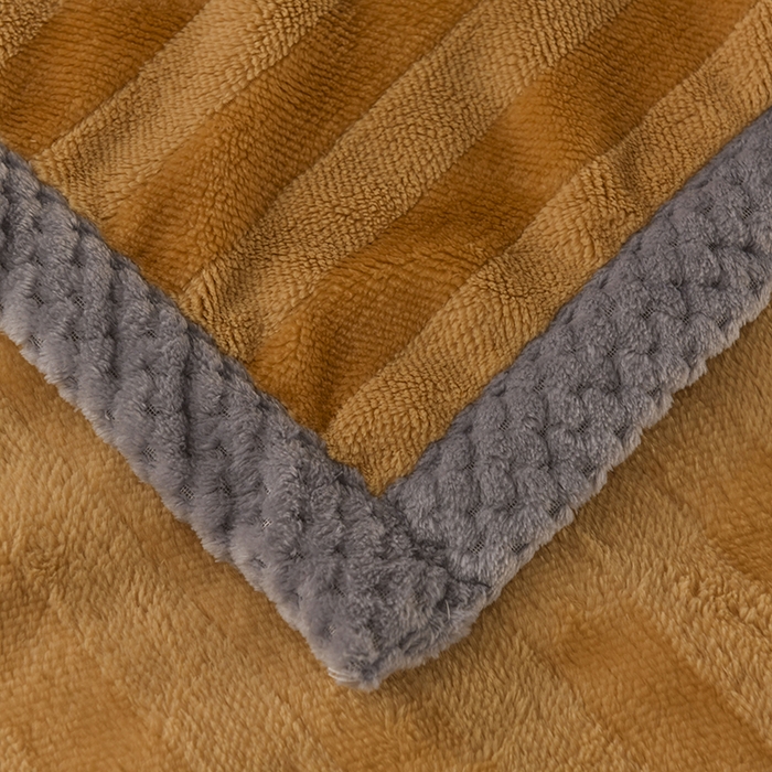 91家纺网 家纺一手货源 找家纺 恋绒家纺 2025新款双面绒休闲毛毯多功能毛毯牛奶绒毯子法莱绒盖毯 彩贝绒-棕色