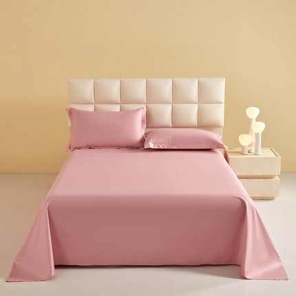 元元被芯 2025款纯色全丝光-全精梳高密纺-铂金A类全棉单床单 裸粉