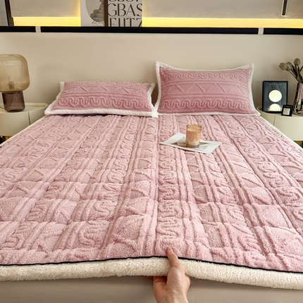 91家纺网 家纺一手货源 找家纺 （总）暖季家纺 2025新款A类高克重提花塔芙绒夹棉床垫床褥