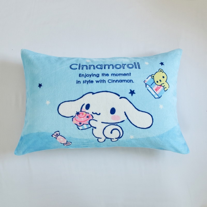 91家纺网 家纺一手货源 找家纺 蘭菲家纺 2024新款牛奶绒卡通三丽鸥单品枕套 小吃货