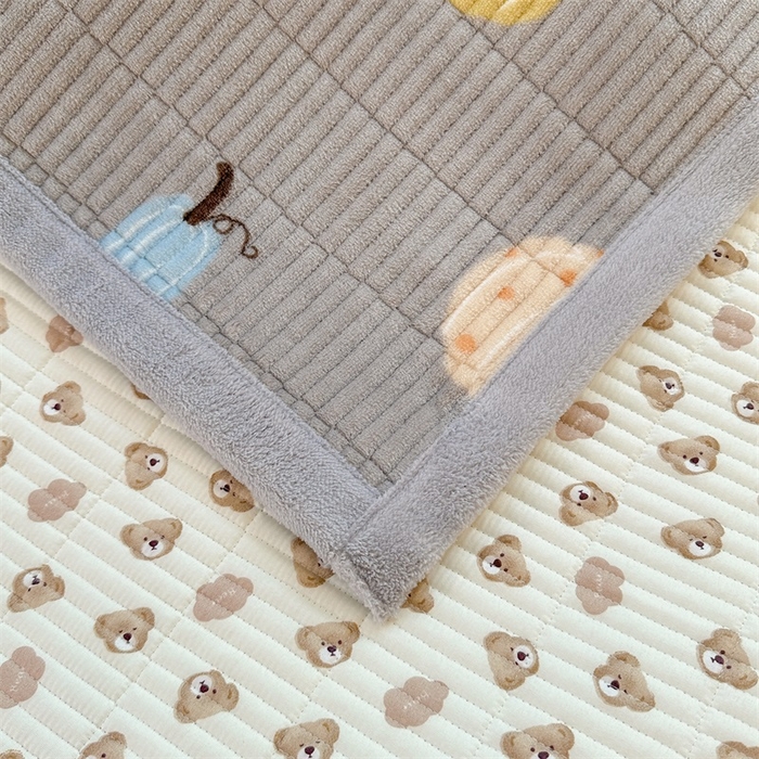 91家纺网 家纺一手货源 找家纺 梵朴 2024新款牛奶绒直角包边床盖 瓜果飘香