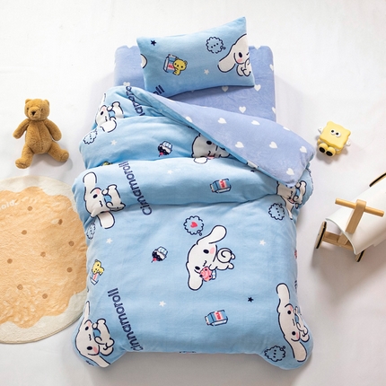 91家纺网 家纺一手货源 找家纺 （总）鱼宝 2024正版授权三丽鸥牛奶绒幼儿园三件套