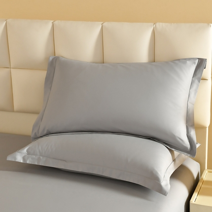 元元被芯 2025款纯色全丝光-全精梳高密纺-铂金A类全棉枕套 兰灰