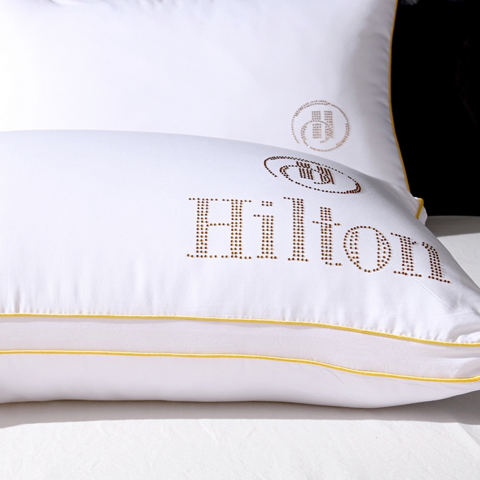 91家纺网 家纺一手货源 找家纺 佳尚枕芯 2025新款烫钻酒店枕舒适柔软枕头枕芯 白色-中枕