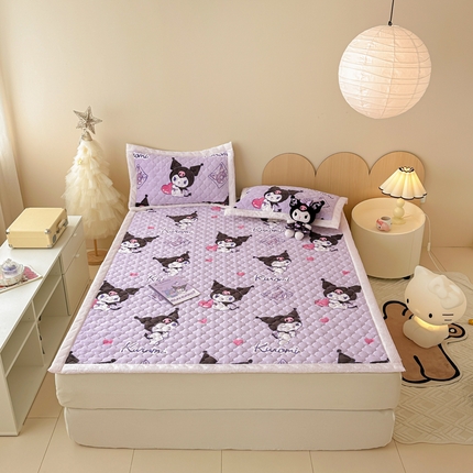 沐辰 2024新款牛奶绒夹棉床垫三丽欧系列 心跳库洛米