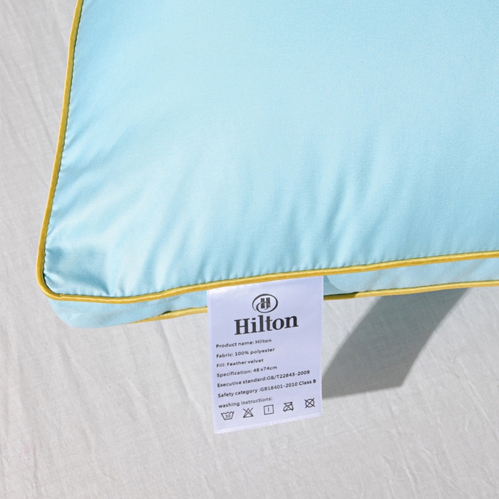 91家纺网 家纺一手货源 找家纺 佳尚枕芯 2025新款烫钻酒店枕舒适柔软枕头枕芯 天蓝色-低枕