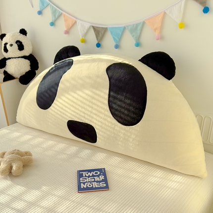 91家纺网 家纺一手货源 找家纺 乐坊 2024新款牛奶绒绣花贴布绣床头大靠背 熊猫