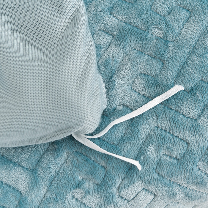 91家纺网 家纺一手货源 找家纺 畅畅家纺 2024新款简约纯色牛奶绒夹棉床盖四件套 倾城-雾蓝