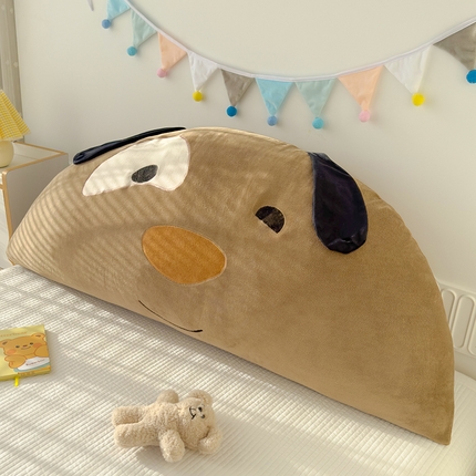 91家纺网 家纺一手货源 找家纺 乐坊 2024新款牛奶绒绣花贴布绣床头大靠背 卡其