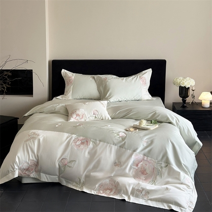 MIU缪家居 2024新款100支全棉四件套系列-繁花 繁花-绿