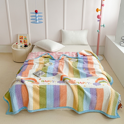 91家纺网 家纺一手货源 找家纺 （总）源舜家纺 2025新款小清新印花牛奶绒床盖多用途盖毯系列