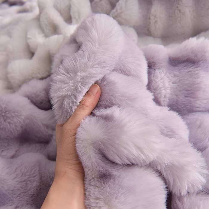 91家纺网 家纺一手货源 找家纺 同田家纺 2023直播热款兔毛四件套兔兔绒牛奶绒四件套 七彩-紫