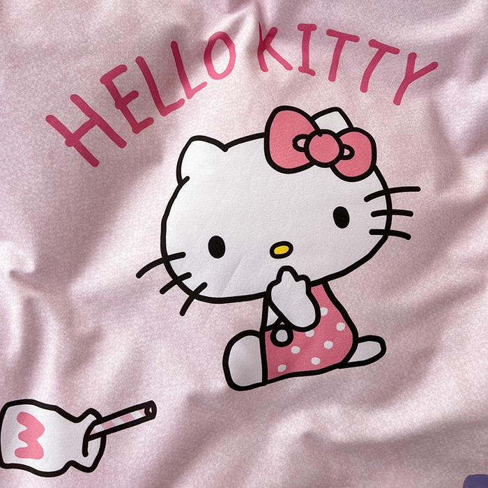 91家纺网 家纺一手货源 找家纺 朵希曼 2026新款三丽鸥全棉磨毛系列四件套 优雅 kitty