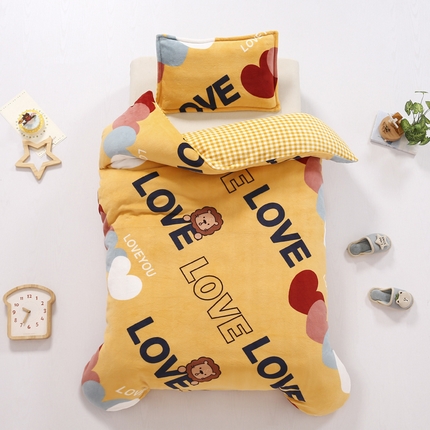 91家纺网 家纺一手货源 找家纺 （总）吉咪兔 2025新款儿童卡通牛奶绒双面绒幼儿园被子三件套六件套保暖被褥被套