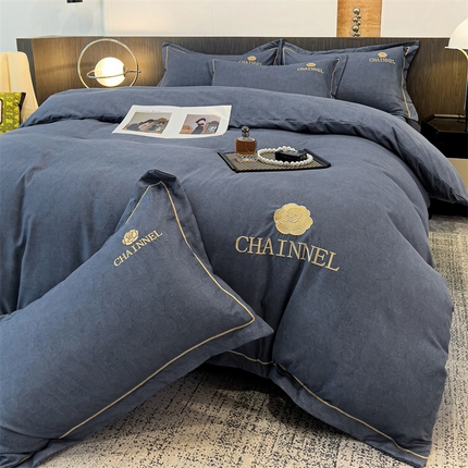 91家纺网 家纺一手货源 找家纺 （总）灰鲸 2025新款秋冬加厚磨毛刺绣四件套