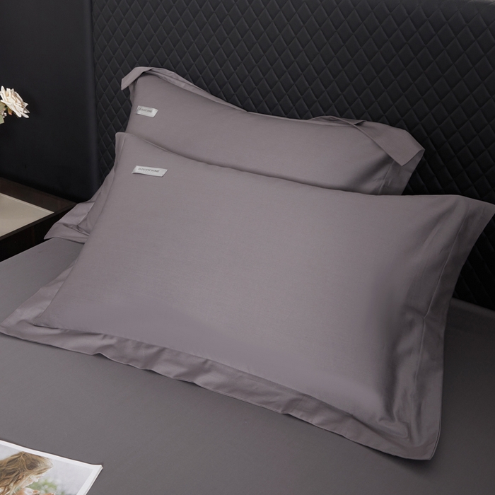 91家纺网 家纺一手货源 找家纺 凯森家纺 2024新款长绒棉床笠单件纯棉贡缎100支床罩席梦思保护罩全棉床套床笠款三件套 商务灰