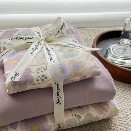 91家纺网 家纺一手货源 找家纺 （总）一比一家纺 2025新款全棉母婴级抗菌有氧全棉双层纱亲肤全棉小清新印花三件套四件套