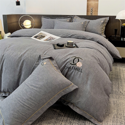 91家纺网 家纺一手货源 找家纺 （总）灰鲸 2025新款秋冬加厚磨毛刺绣四件套