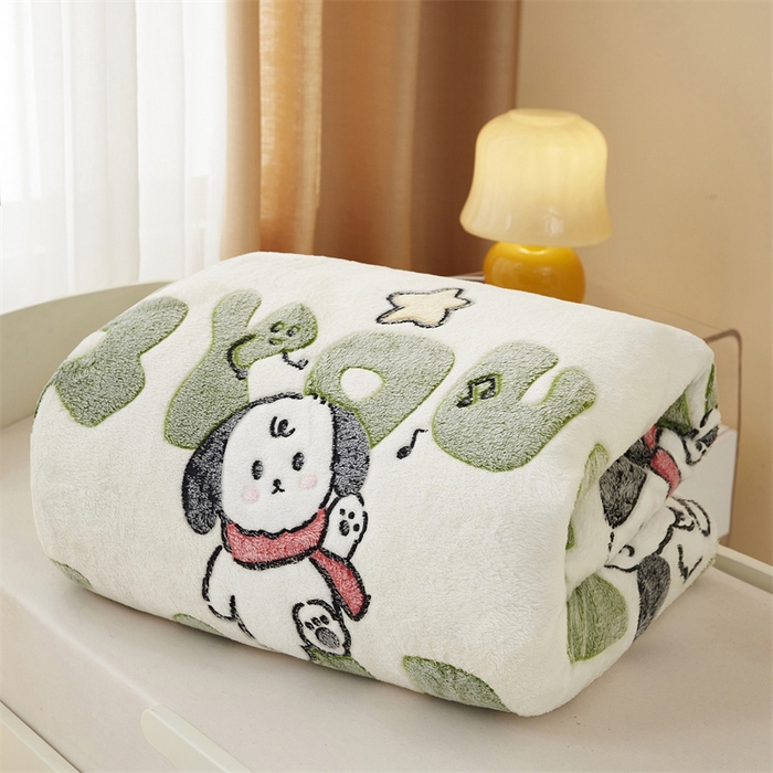 91家纺网 家纺一手货源 找家纺 丝涟家居 2025新款A类雪花绒牛奶绒儿童多功能可拆卸盖毯被 乐乐狗