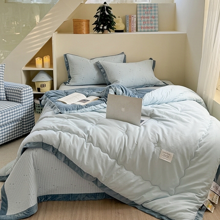 91家纺网 家纺一手货源 找家纺 （总）琳可 2024新款50S贡缎超柔全棉磨毛宝宝绒10%大豆被冬被