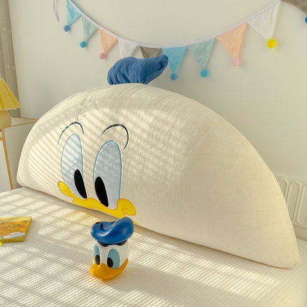 乐坊 2024新款牛奶绒绣花贴布绣床头大靠背 大嘴鸭