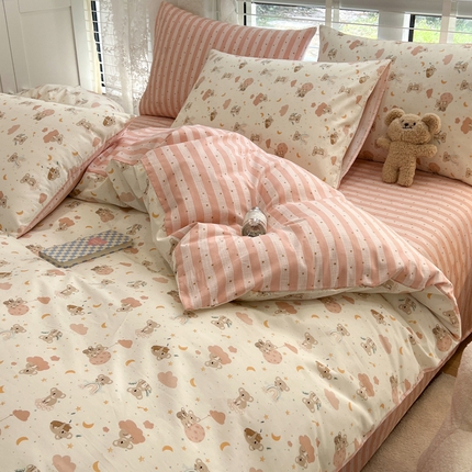 （总）晨希家居 2025新款全棉卡通印花简约款单被套