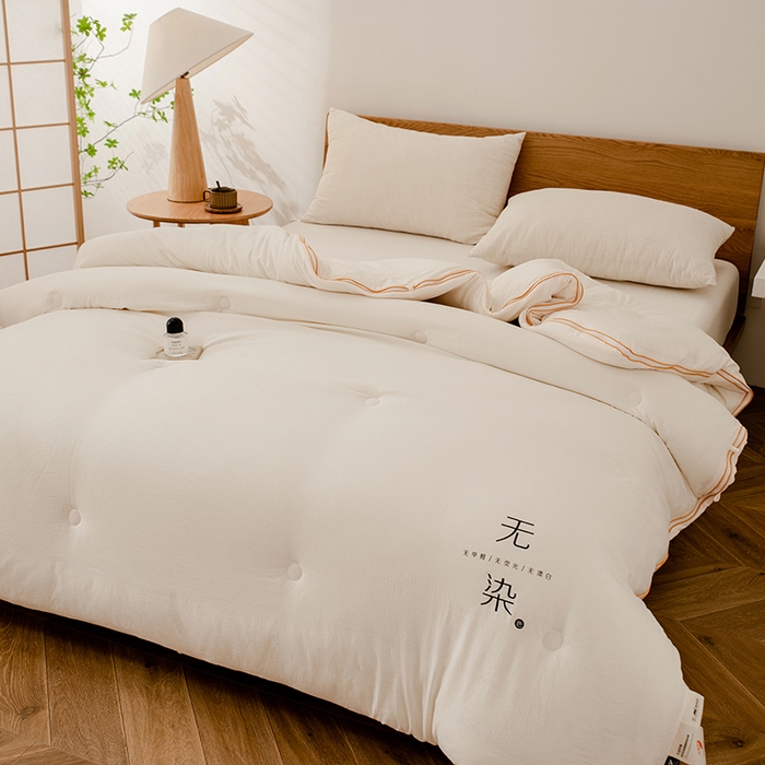 91家纺网 家纺一手货源 找家纺 （总）仁凯家纺 2024新款无染华夫格大豆子母被 拉链二合一 子母被春秋被加厚冬被 双胎被