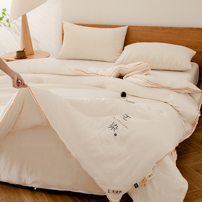 91家纺网 家纺一手货源 找家纺 （总）仁凯家纺 2024新款无染华夫格大豆子母被 拉链二合一 子母被春秋被加厚冬被 双胎被